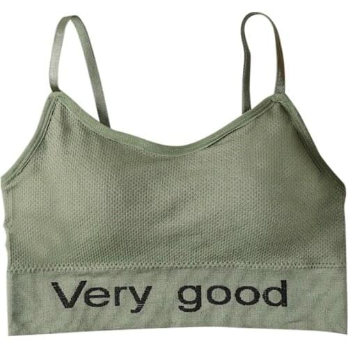 Women Sexy Letter PrintTube Top Breathable Famale Brassiere Seamless Bralette with Chest Pad Lingerie Underwear Bras Beauty Back