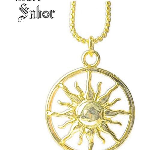 Link Chain Pendant Necklace Gold Color Sun Gift For Men Women, Female silver color Fashion Classic Jewelry thomas