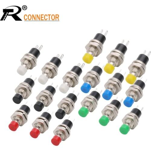 1PC Small Push Button Switch PBS-110 open hole 6.8MM Button reset jog without lock switch press on, point on, release switch