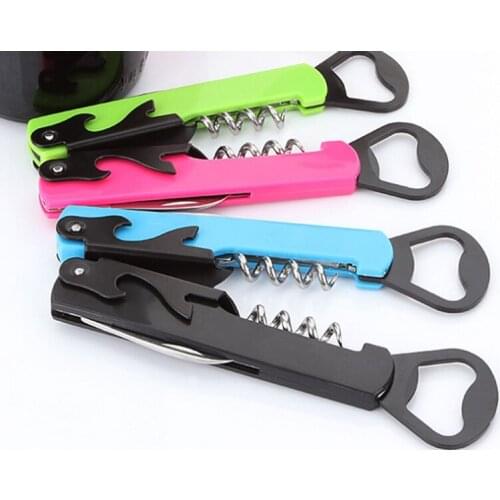 100pcs/lot Fast shipping Hippocampus Design Red Wine Opener Stainless Steel+plastic Multifunctional Beer Bottle Opener