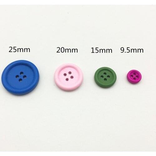 1000pcs 9.5mm 15mm 20mm 25mm Mixed Wood Round Sewing 4 Holes Buttons For Scrapbooking Clothing Accessories