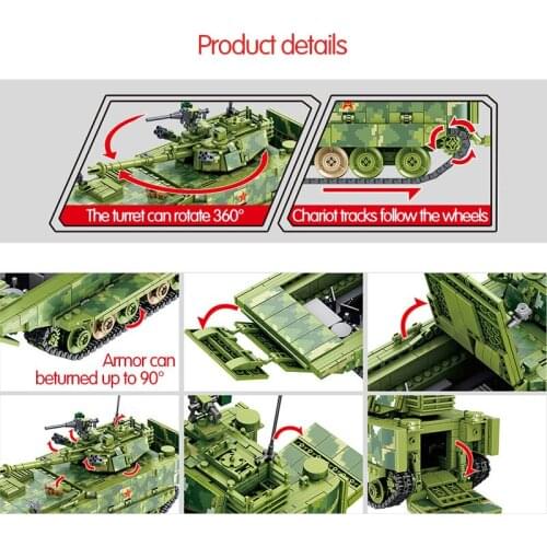 1208pcs Toys Sets City Technic Building Blocks WW2 Military Tank Amphibious Infantry Fighting Vehicle Bricks Toys For Kids Boys