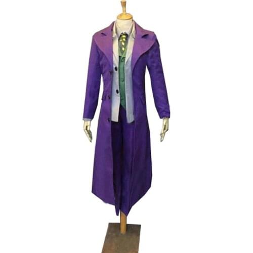 2018 Arkham Asylum Joker Cosplay Costume set Custom Made
