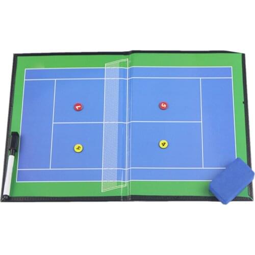 With Pen Tennis Accessories Training Magnetic Board Folding Coaching Faux Leather Competition Erasable Teachers Portable Coaches