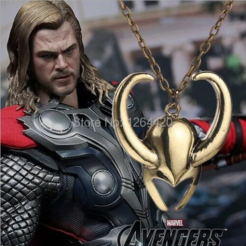 Wholesale 20pcs/lot Movie Jewelry Thor Loki Mask Necklace Vintage Bronze Penants For Women And Men Gifts