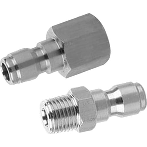 2pcs Stainless Quick Connector Fittings 1/4 Inch Male Set Fits for Garden Hoses & Pressure Washer