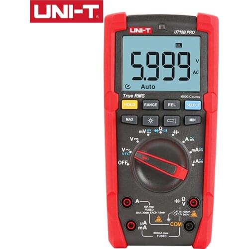 UNI-T Digital Multimeter True RMS UT15B PRO 1000V AC/DC 6000 Display Digits VFC 600V Dangerous Voltage Warning