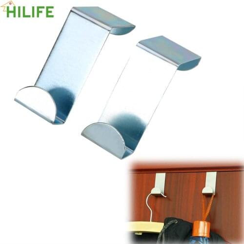 Door Straps Hanger Hooks Home Kitchen Cabinet Wall Door 2Pcs/Set Hat Bag Organizer Stainless Steel Coat Storage Holder Hook