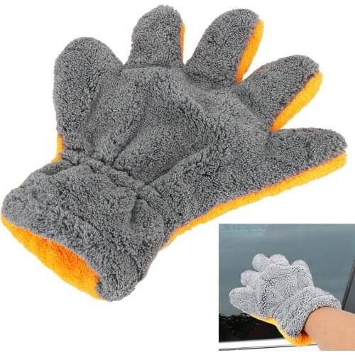 Double-sided Coral Velvet Car Cleaning Gloves Soft Super Absorbent Two-toned Gloves For Motorcycle Versatile Housework Brush New