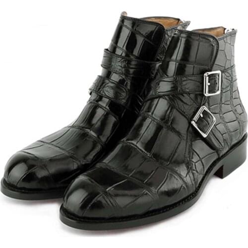 Eyugaoduannanxie crocodile leather boots high-end male High help Martin boots winter new crocodile Men crocodile boots