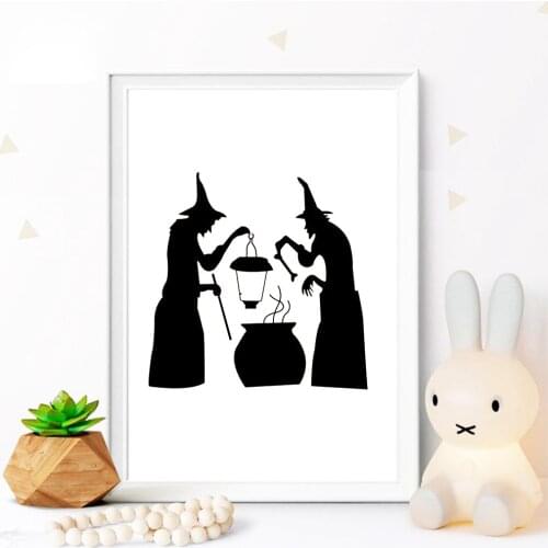 Halloween Wall Sticker Home Decoration Decal Decor Two wizard Halloween Party Kids Fun Living Room wall stickers WL113