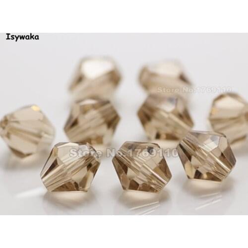 Isywaka 38pcs Tender Rose Color 8mm Bicone Austria Crystal Beads charm Glass Beads Loose Spacer Bead for DIY Jewelry Making