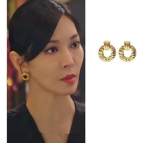 Korean Drama Penthouse new Japanese and Korean retro embellishment Earrings advanced temperament elegant classic designEarrings
