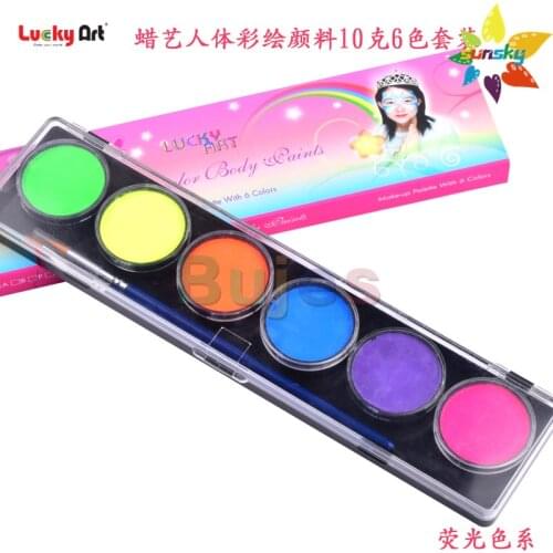 10 color 6g Luckyart Waxy body paint pigment body water soluble Opera Peking Opera clown skin face color Christmas party makeup