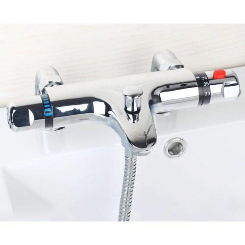 Wall Thermostatic Bath Shower Mixer Brass Bathroom Shower Faucet Thermostatic Control Valve Mixer Tap