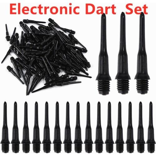 100PCS High Quality Precision Wear-resistant Durable Soft Plastic Black Tips Points Replacement Set for Electronic Dart