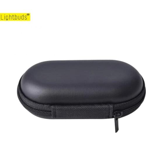 New Oval headset Storage Bag Headphones Wired Zipper Storage Box Black Portable Hold Storage Box Suitable For Wireless Earphone