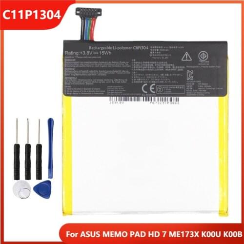 Original Phone Battery C11P1304 For ASUS MEMO PAD HD 7 ME173X K00U K00B Authentic Replacement Rechargable Batteries 3910mAh