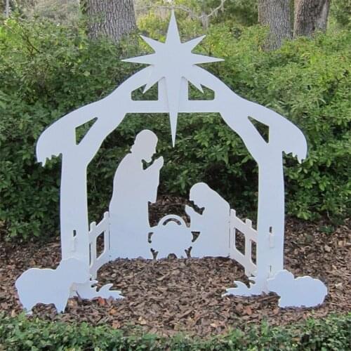 Christmas Jesus Scene Inserting Card Plastic Board Outdoor Grass Inserting Card AA