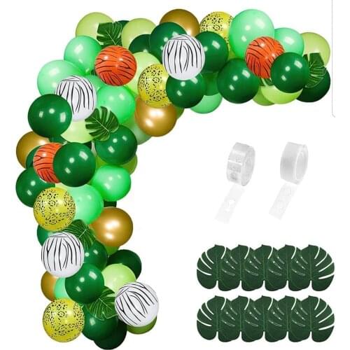 Jungle Safari Theme Party Supplies Balloons Garland Arch Kit With Turtle Leaf Boy Birthday Baby Shower Forest Party Decorations