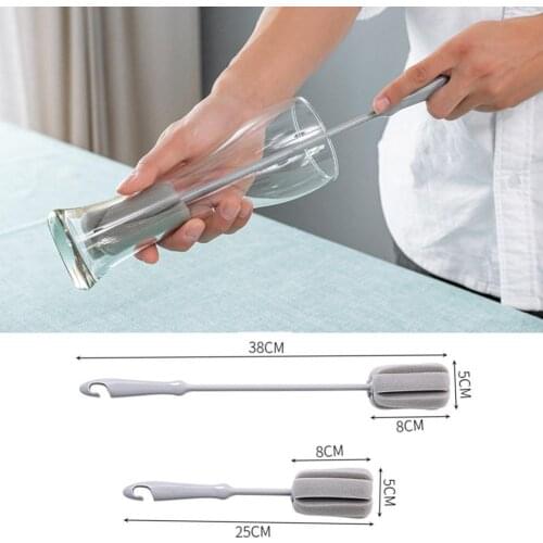 1PC New Long Handle Brush Practical Kitchen Cleaning Brush Sponge Tea For Wineglass Coffee Glass Mug Cup Tools X9K1