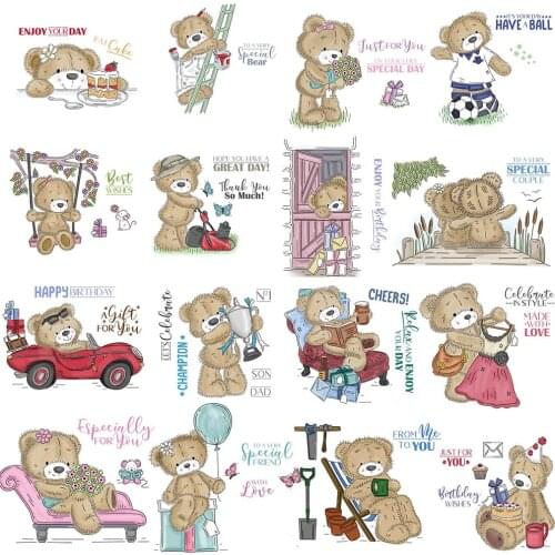 Cleaar Stamps Cute bear doll sets for Scrapbooking Transparent Silicone Rubber DIY Photo Album Decor New 2020 stamp