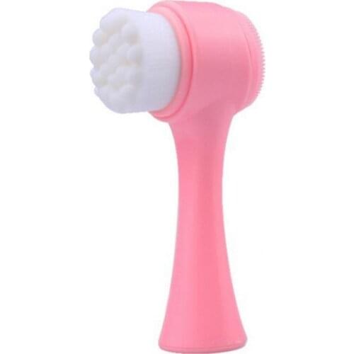 Silicone Practical Soft Double Side Face Cleansing Brush Portable Face Cleaning Brush Multifunctional for Unisex