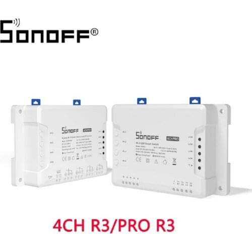 Itead SONOFF 4CH R3 4CH PRO R3 Wifi Switch Module 4 Gang Wi-Fi DIY Smart Switch APP Voice Control Smart Home Works With Alexa