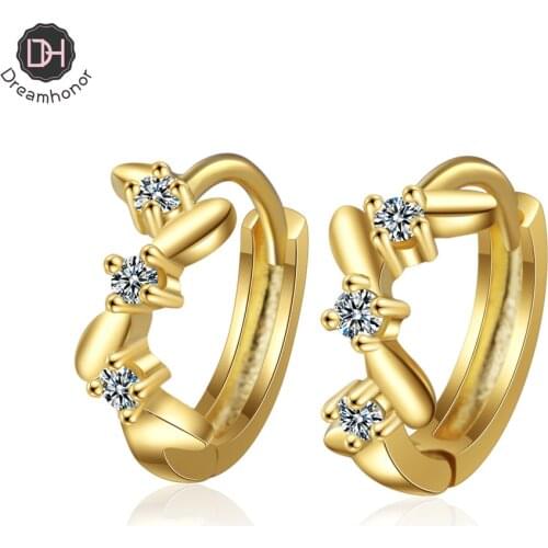 Dreamhonor European American 925 Sterling Silver Zirconia Leaves Clip Earrings Jewelry For Women Gift Accessories