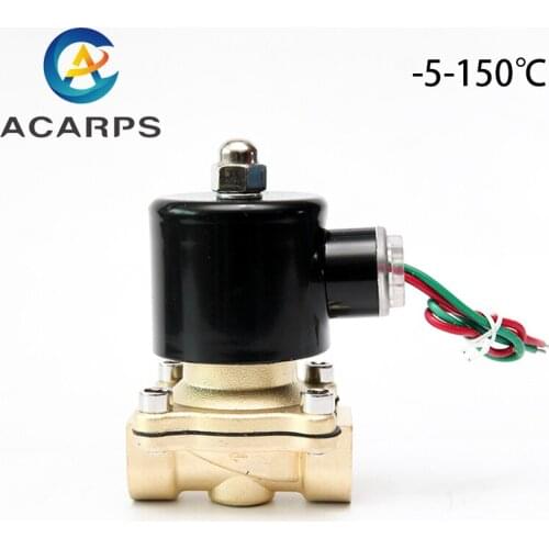 1/2" Brass Solenoid Valve High Temperature 150 Degrees Normally Closed 220V 110V 24V 12V With VITON Seal For Water Oil Air