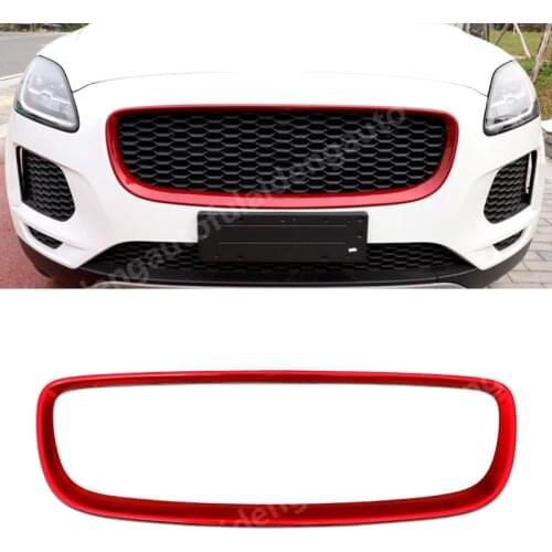 1pcs For Jaguar E-PACE 2018-2019 Red ABS Front Grille Grill Trim Overlay Cover Car Accessories