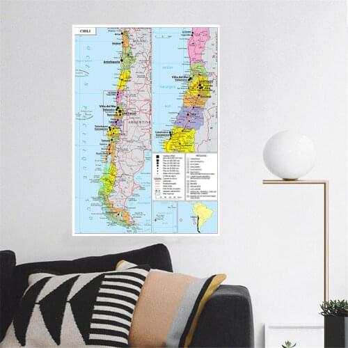 100*150cm The Chile Transportation Map(In French)Wall Poster Non-woven Canvas Painting Living Room Home Decor School Supplies