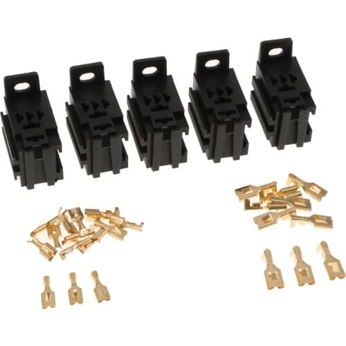 12V 40A 5-Pin Automotive Changeover Relay Socket Holder + Terminals