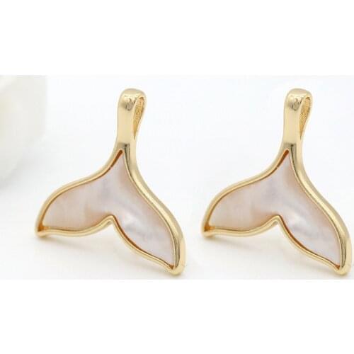 18x18MM Whale Tail Pendant Charms For Jewelry Making DIY 14K Gold Plated Bracelets Necklace Earrings Findings Components