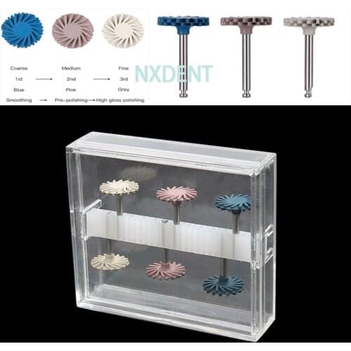 2pcs Dental Composite Resin Polishing Disc Kit 14mm wheel Spiral Drill System Diamond System RA disc spiral Brush Burs