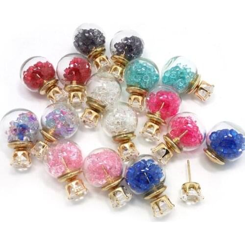 8 pairs hot design fashion brand jewelry double sides stud earring for women cute gold color crown glass earings Christmas gift