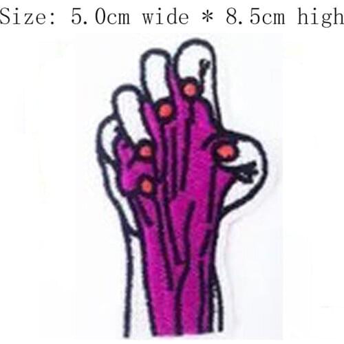 Free Shipping 1pc Purple Paw 8.5cm High Iron On Sew On For Left Chest/Appliqué/Craft/Decorattion/Hot Cut/Nail/Blood Hand