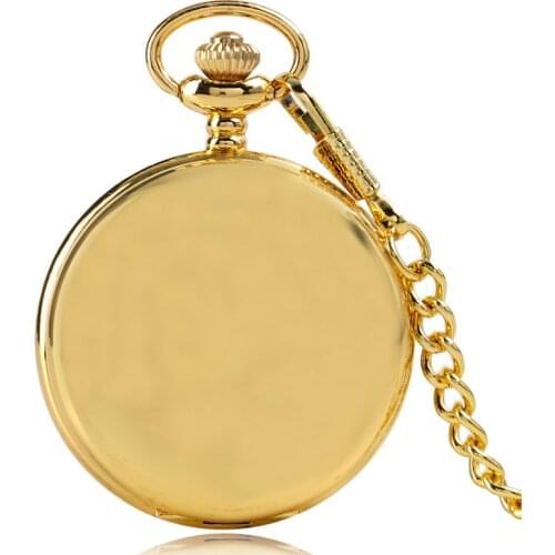 FOB Chain Full Hunter Castle Cool Gold Chain Modern Men Women Gift Causal Pocket Watch Smooth Fashion Pendant Quartz