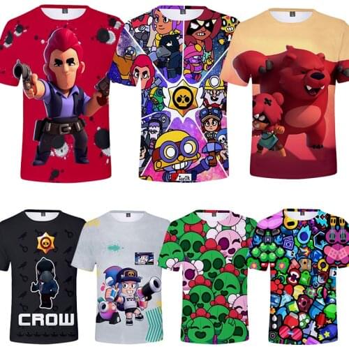 Kids 3T to 16T Childrens Clothing Kids T-shirts Tshirt Crow Spike Leon Shelly Tshirt Kids Game Game Stars Shirt Tops