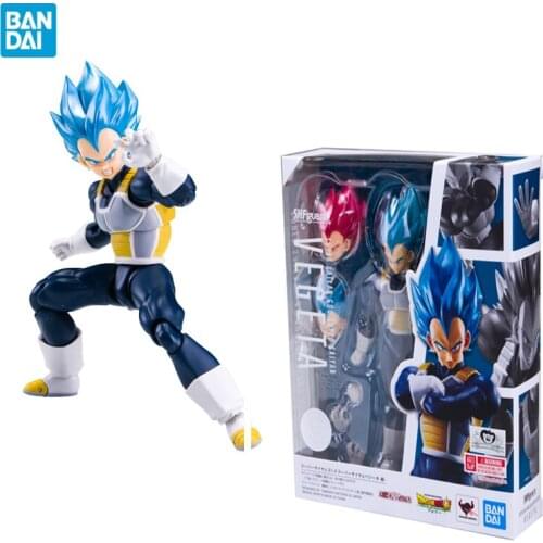 Original BANDAI Anime Figure SHF Dragon Ball Z Figure Vegeta Super Saiyan Anime Action Figures Toys for Children Birthday Gift