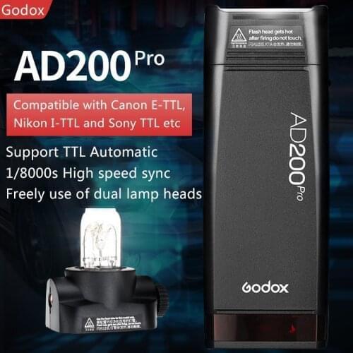Godox AD200Pro Outdoor Flash Light 200Ws TTL 2.4G 1/8000 HSS 0.01-1.8s Recycling 2900mAh Battery