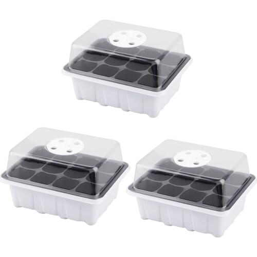 Seed Incubator Seedling Starter Tray Garden Decoration Hand Tool Kit 6 Cells 12-hole Plant Lables Mini Greenhouse