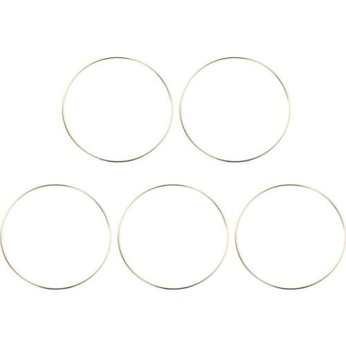 5pcs Simple Dream Catcher Round Metal Hoop Ring for Dream Catcher DIY Handicrafts 16cm (Gold)