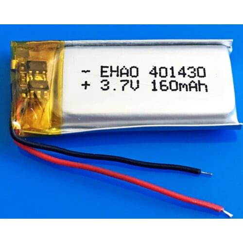 3.7V 160mAh 401430 lithium polymer ion rechargeable Lipo battery for MP3 MP4 GPS bluetooth headset video pen camera 4x14x30mm