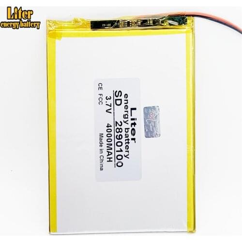 Liter energy battery 3.7V 2890100 4000mAH 3090100 (polymer lithium ion battery) Li-ion battery for tablet pc 7 inch 8 inch 9inch