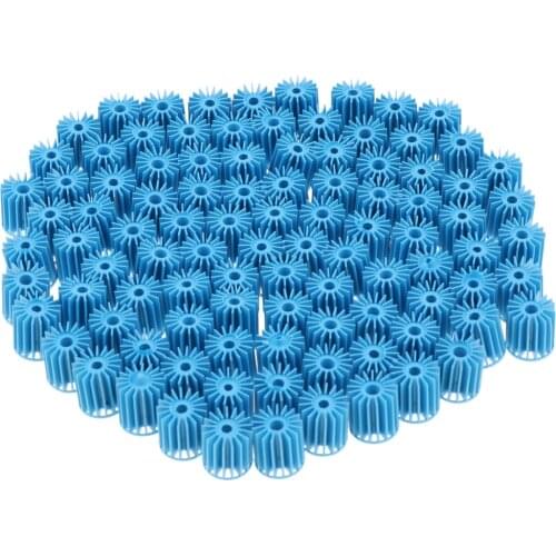 100 x Aquarium Bio Balls Filter Media Bag for Wet/Dry Koi Fish Ponds, Fishtank for Efficient Biological Filtration Blue