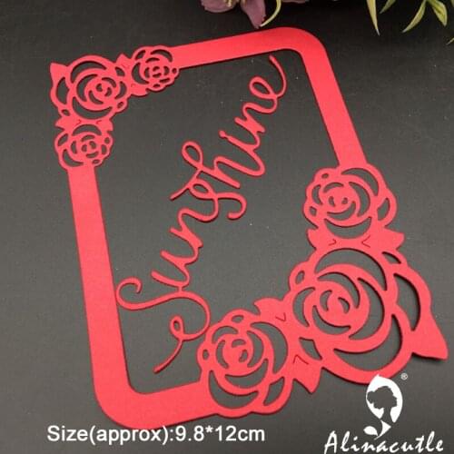 Metal Cutting Die Cut Rose Rectangle Frame Scrapbooking Paper craft album Handmade Card Stencil Cutter Punch Alinacutle