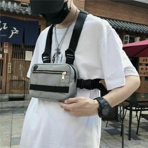 Men Women Chest Bag Hip Hop Streetwear Waist Bag Adjustable Tactical Chest Bags
