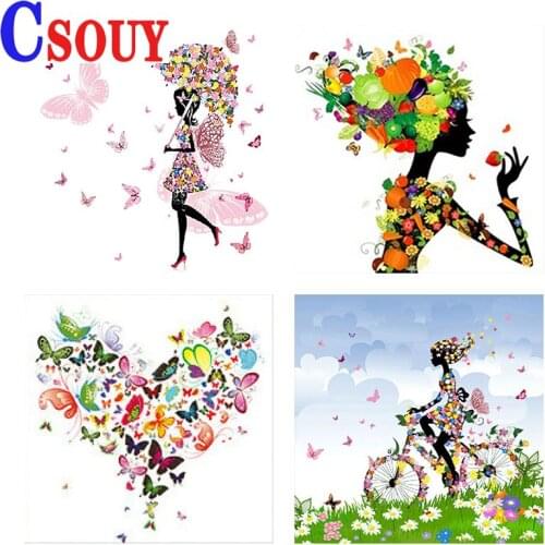 Diy Diamond Painting Flower Fairy Girls Full Square &Round Diamond Embroidery Cross stitch Gift Kits Home Decor Mosaic Needlwork