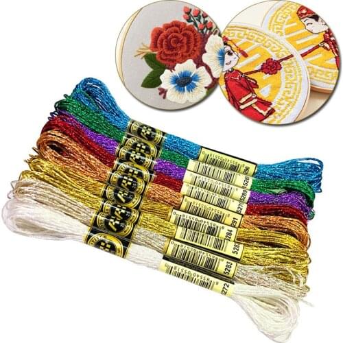8 Meters DIY Embroidery Thread French Bullion Wire Handmade Gold Silver Wire Round Bright Silk Hand Cross Stitch Sewing Tools